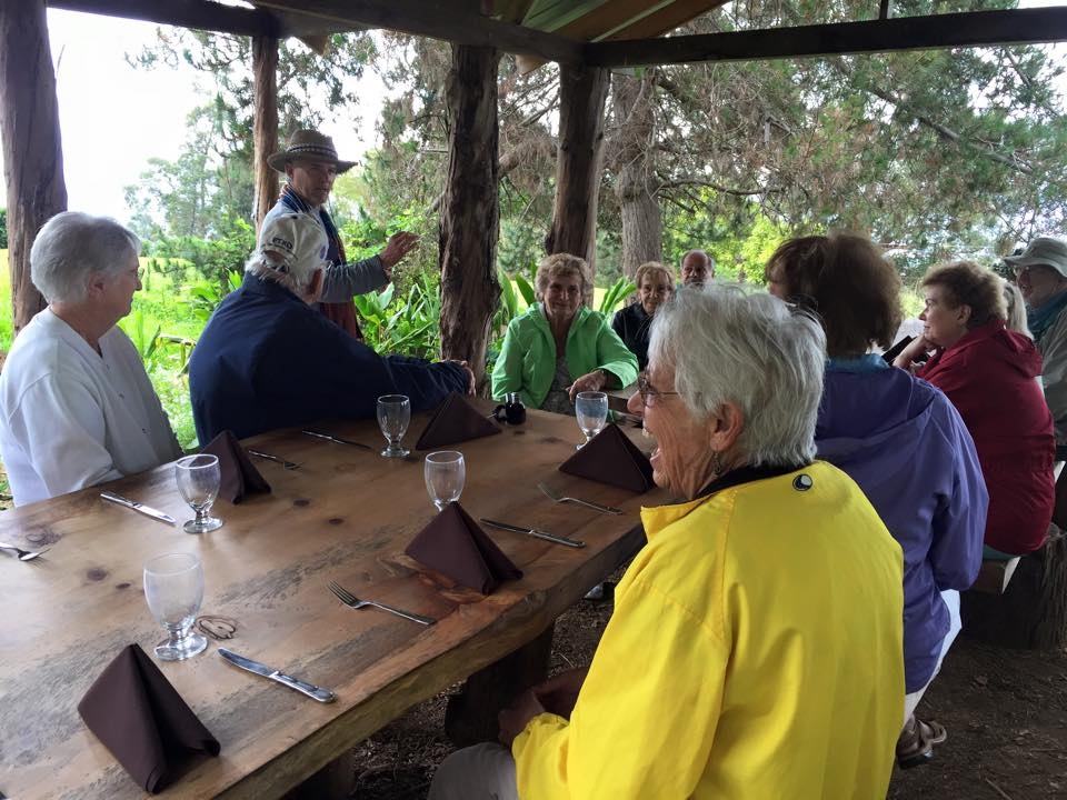 Sports Leisure travelers enjoying a meal in Maui