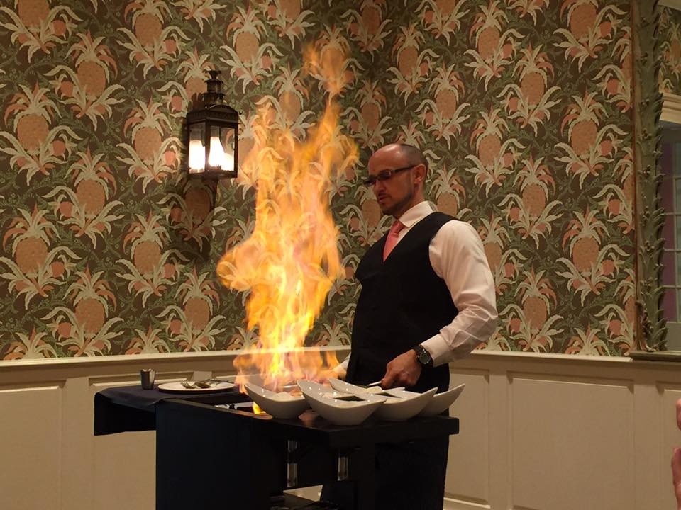 Bananas Foster being prepared in New Orleans